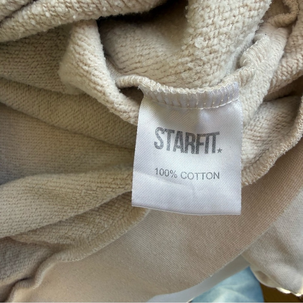Starfit Beach Club Women’s Neutral Beige Hoodie Sweatshirt Size Medium Pullover - Picture 8 of 12